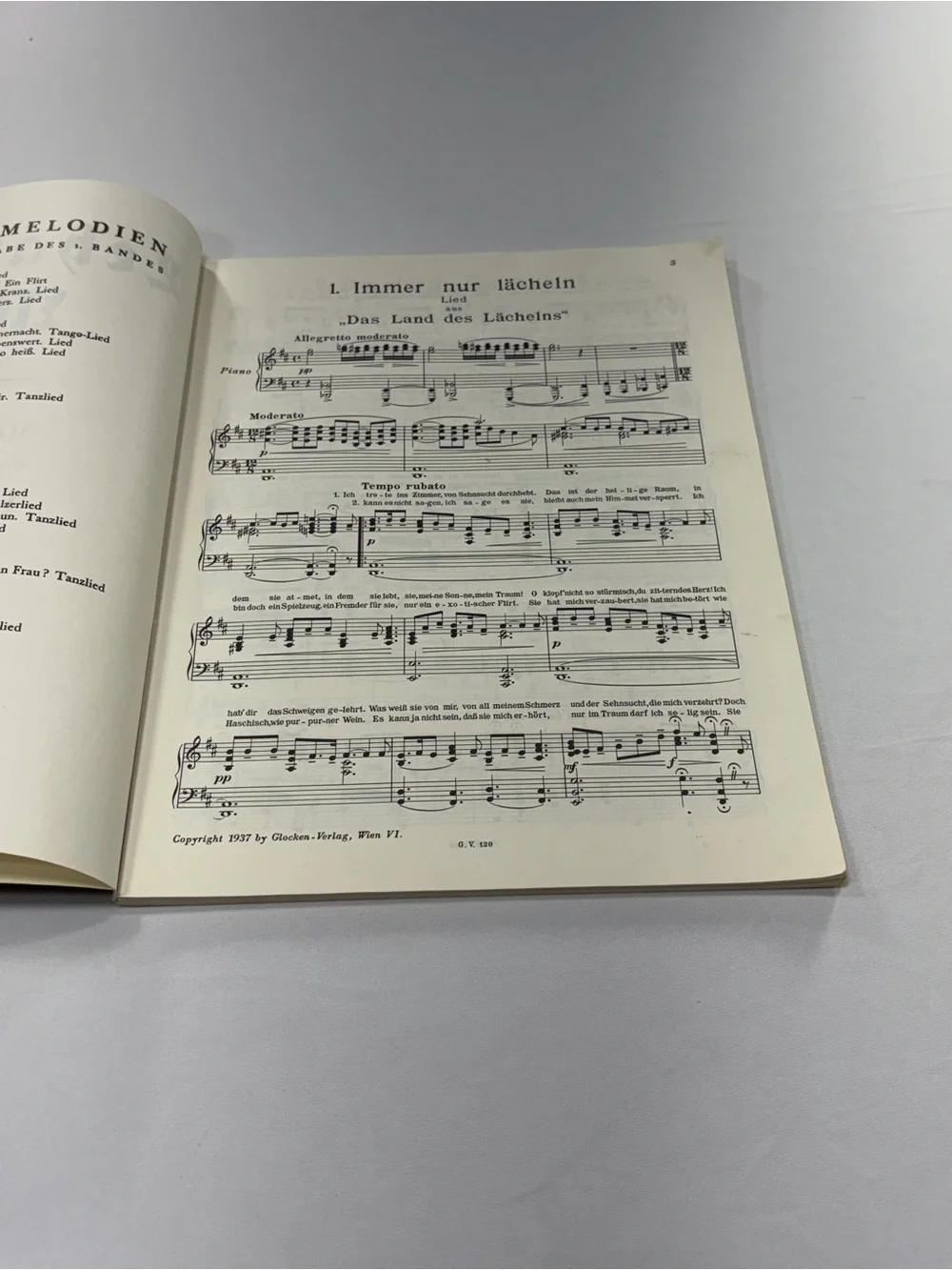 Franz Lehár Melodien Band I 1938 Art Deco German Piano Songbook VTG